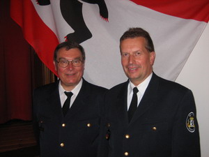 Landesbeauftragter Detlef Klemke und Landesbranddirektor Wilfried Gräfling