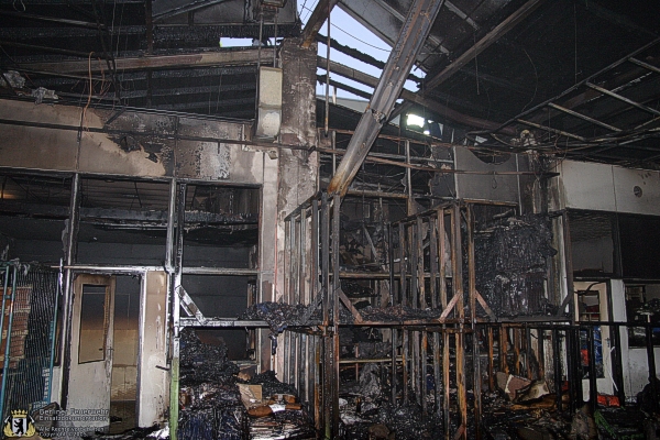Brandschaden in der Fabrikhalle