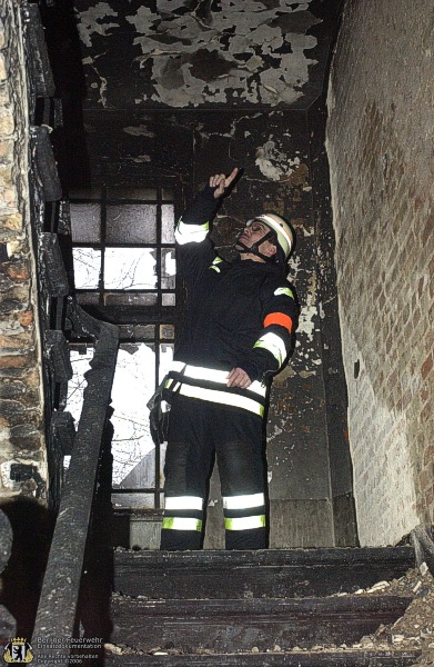 Brandschaden im Treppenhaus