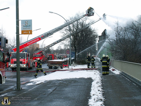 Brandbekämpfung über DLK