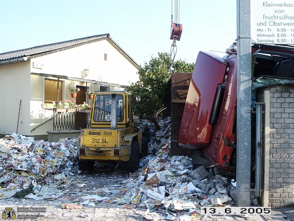 Radlader entlädt den LKW