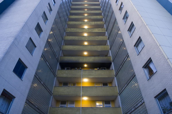 Betroffenes Hochhaus