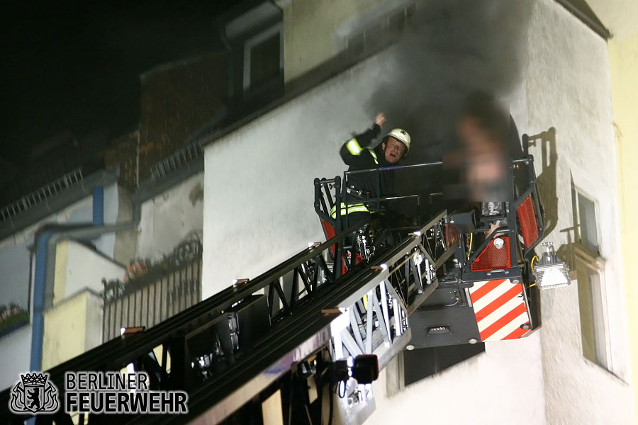 Rettung über eine Drehleiter