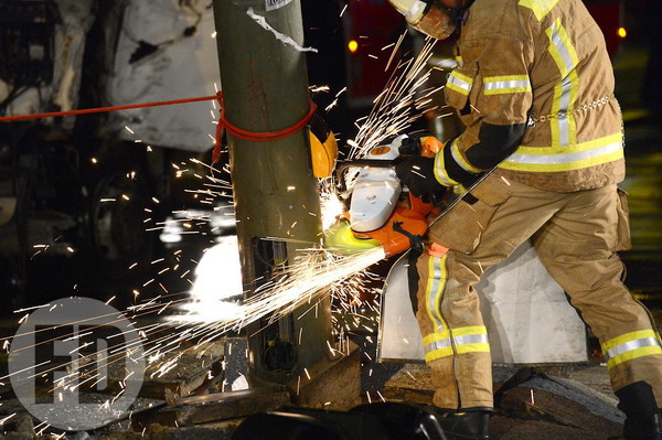 Bergungsarbeiten der Laterne