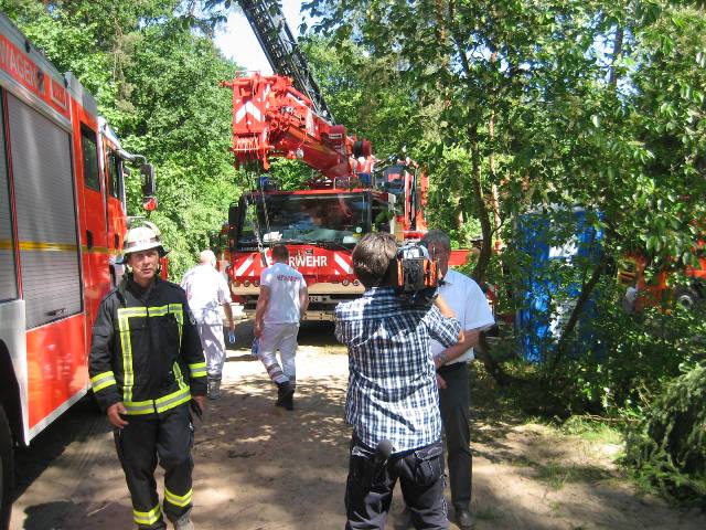 Medienvertreter an der Einsatzstelle