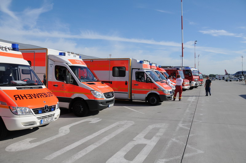 Rettungskräfte in Bereitstellung