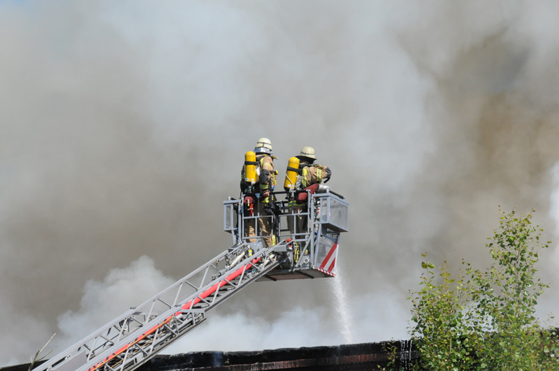 Brandbekämpfung über DLK