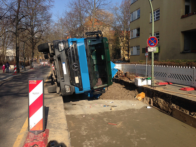 Umgekippter LKW