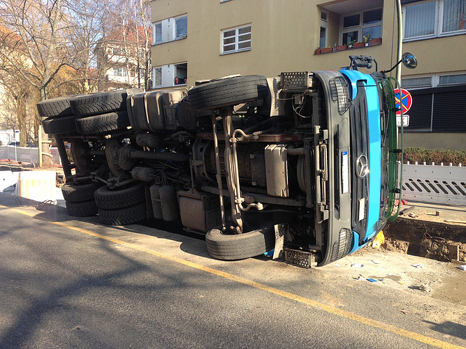 Umgekippter LKW
