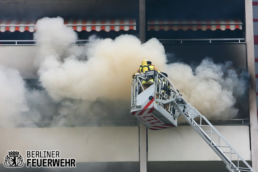 Brandbekämpfung über DLK