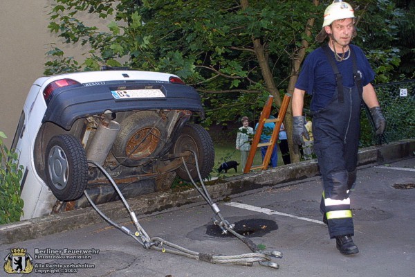 Unfallfahrzeug wird vorbereitet