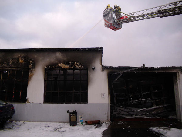 Brandbekämpfung über Drehleiter