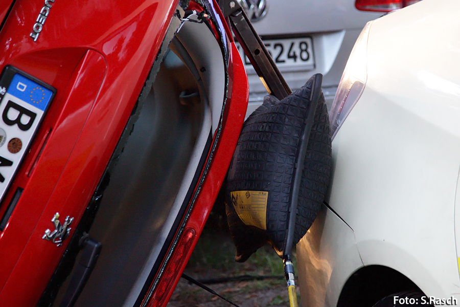 Sicherung des gekippten PKW