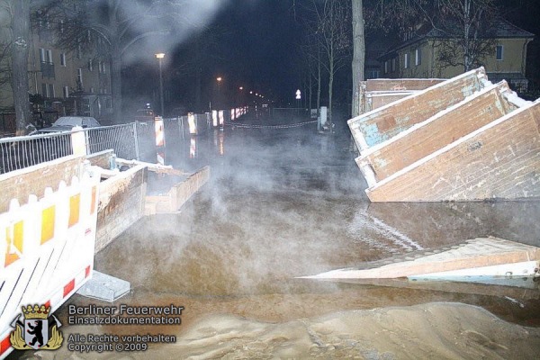 Baustellenbereich unter Wasser