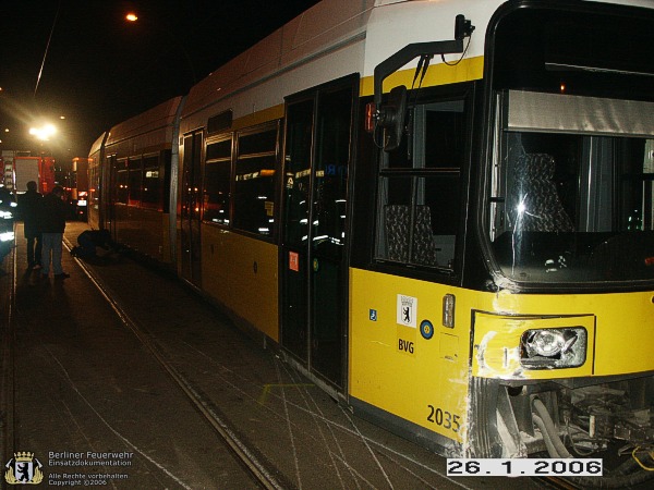 Schaden an der Straßenbahn