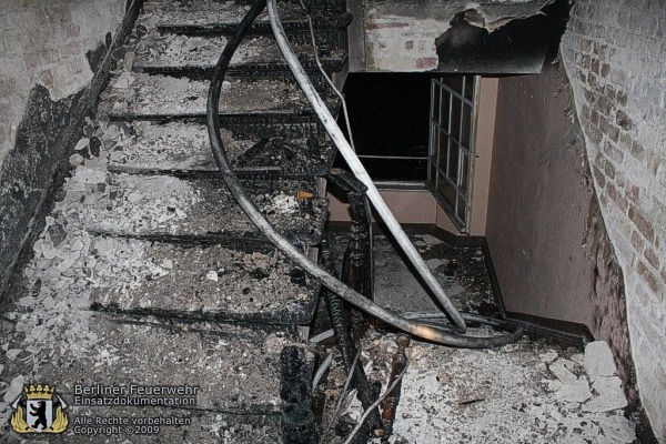 Brandschaden am Treppenhaus