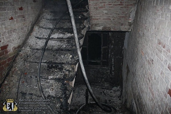 Brandschaden am Treppenhaus