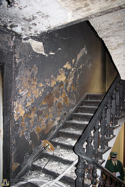 Brandschaden im Treppenhaus