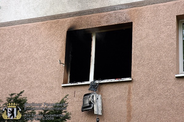 Fenster der Brandwohnung