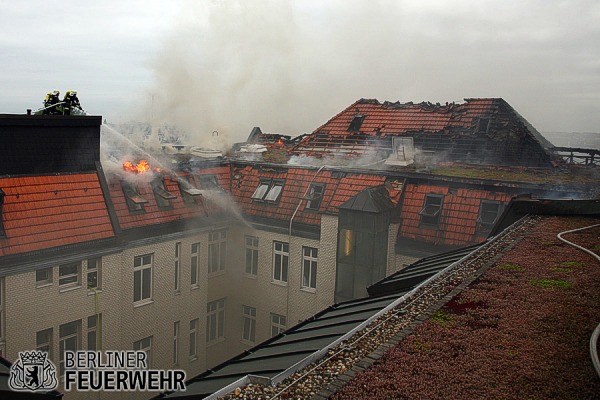 Betroffene Dächer im Hinterhof