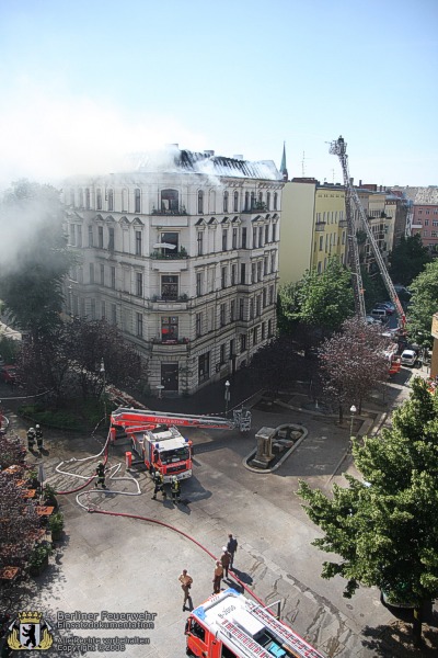 Blick auf das Brandhaus