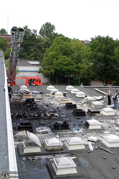 Brandschaden auf dem Dach