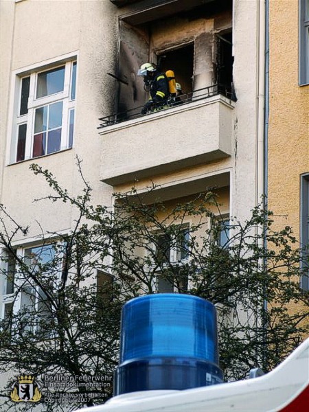 Balkon der Brandwohnung