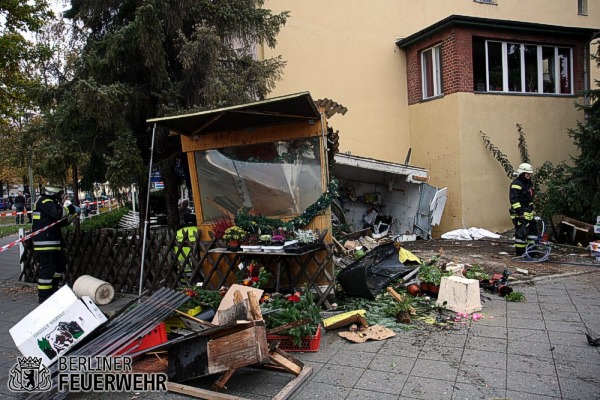 Zerstörter Blumenstand