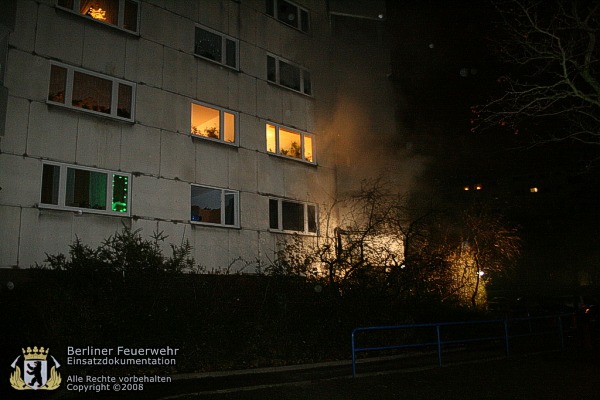 Rauch über der Brandwohnung