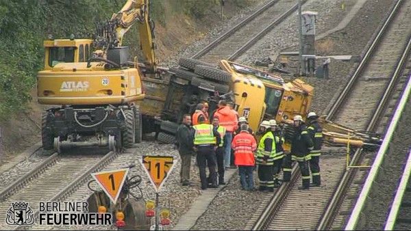 Verunglückter Bagger