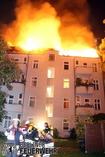 Dachstuhl in Flammen