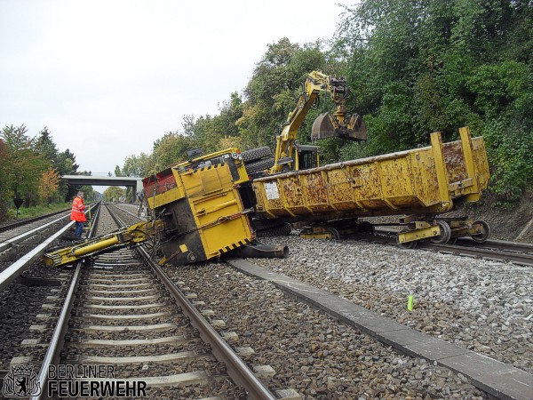 Verunglückter Bagger