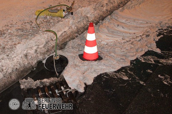 Gully ist vor Löschschaum abgedichtet