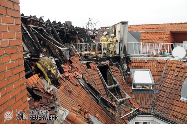 Zerstörter Dachstuhl