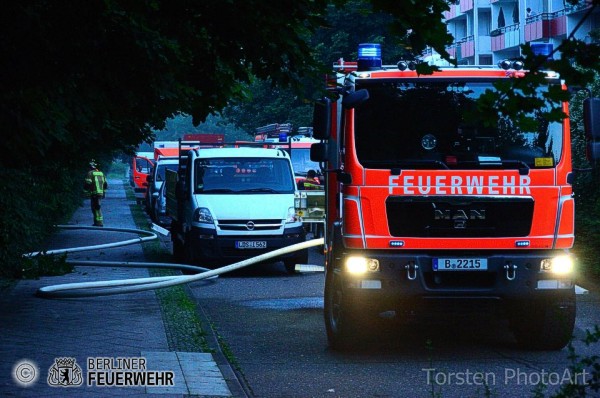 Löschfahrzeug an der Einsatzstelle