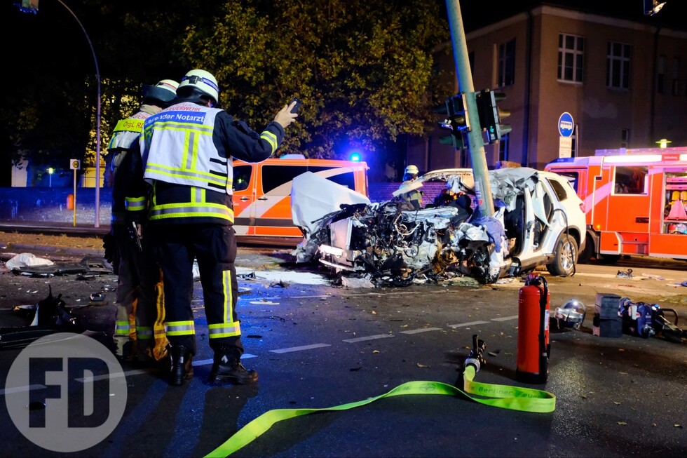 Einsatzstelle mit Brandschutz