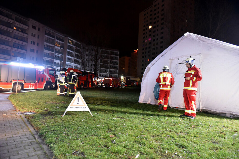 Betreuungszelt vor der Einsatzstelle