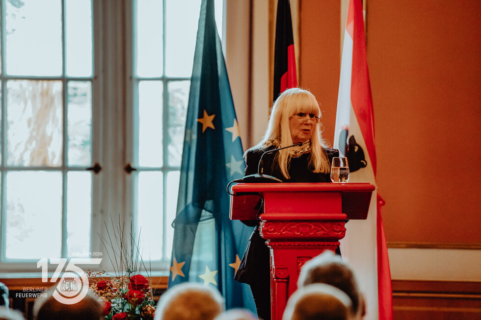 Innensenatorin Iris Spranger während ihrer Rede