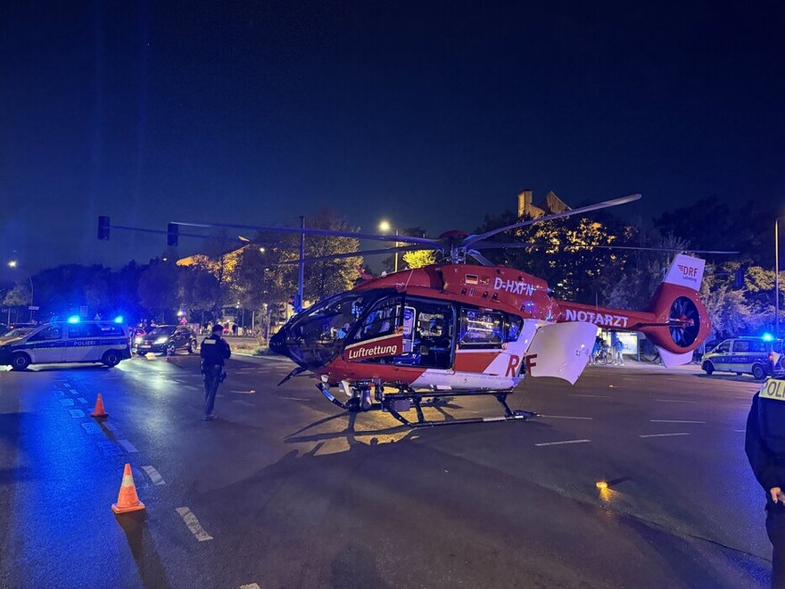 Rettungshubschrauber an der Einsatzstelle Rettungshubschrauber an der Einsatzstelle