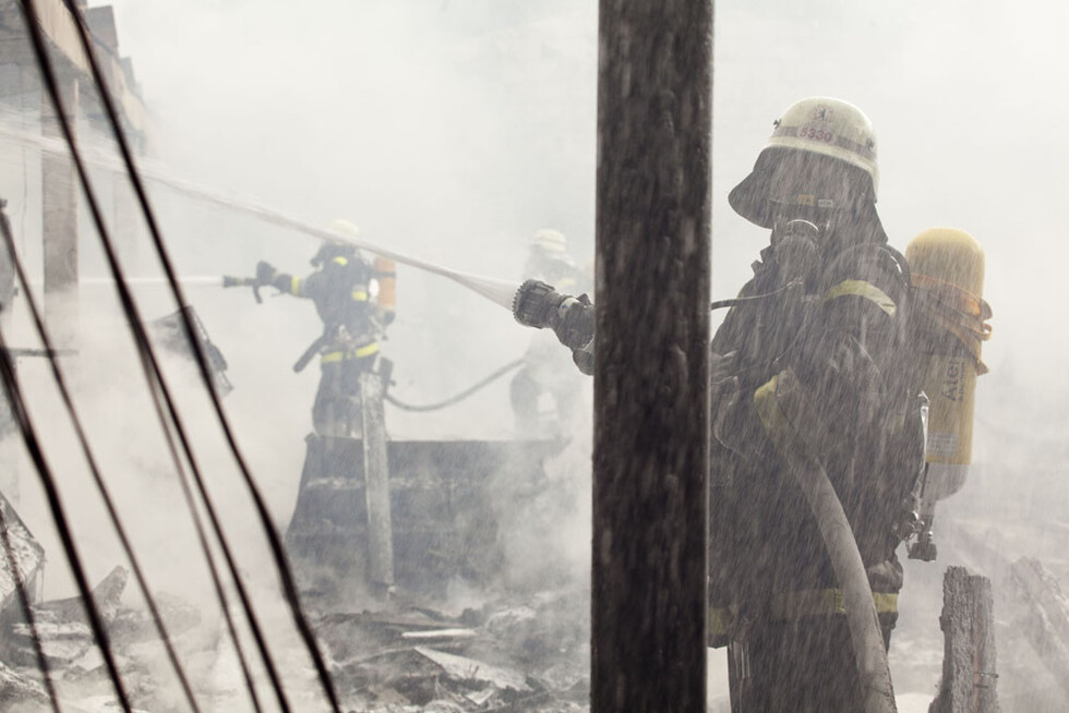 A-Trupp im Löschangriff