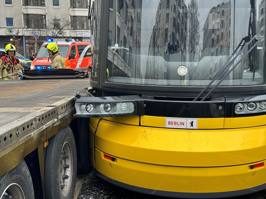 Beschädigte Tram