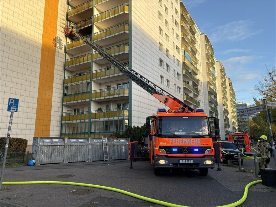 DLK an der Einsatzstelle