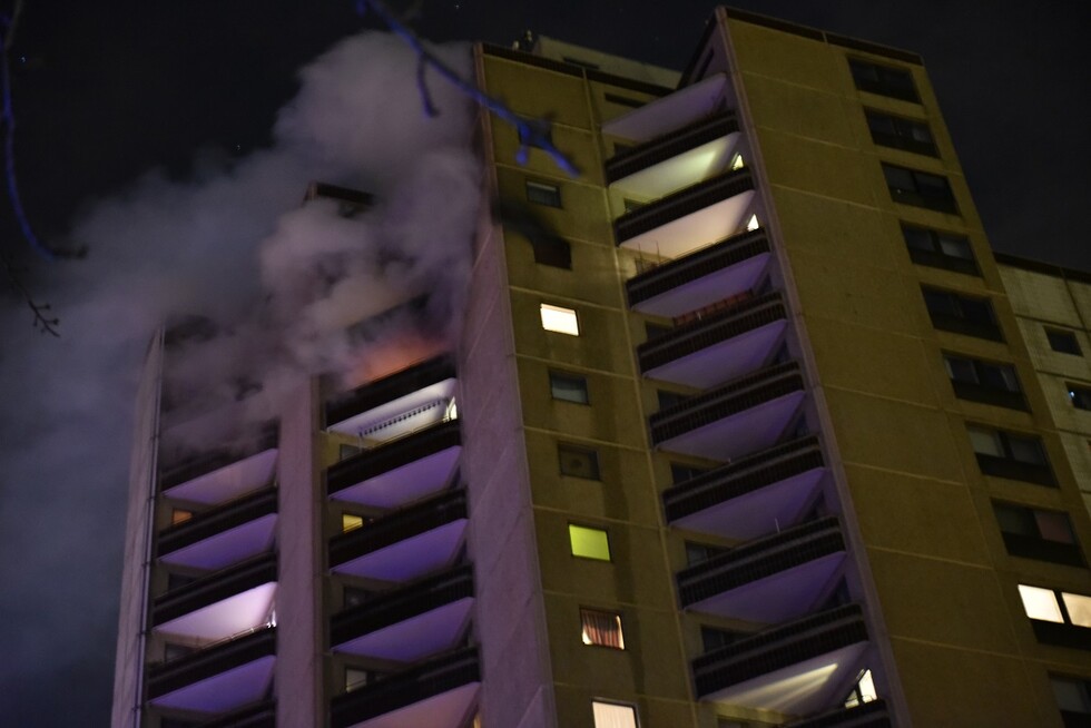 Während der Brandbekämpfung