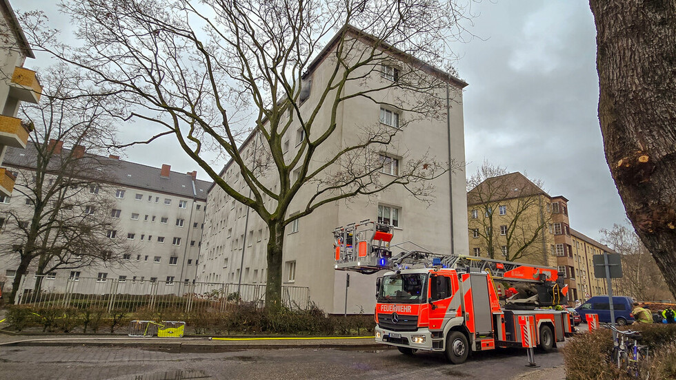 DLK an der Einsatzstelle