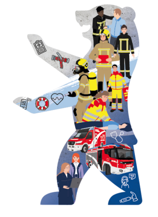 Bär mit Feuerwehrmotiven