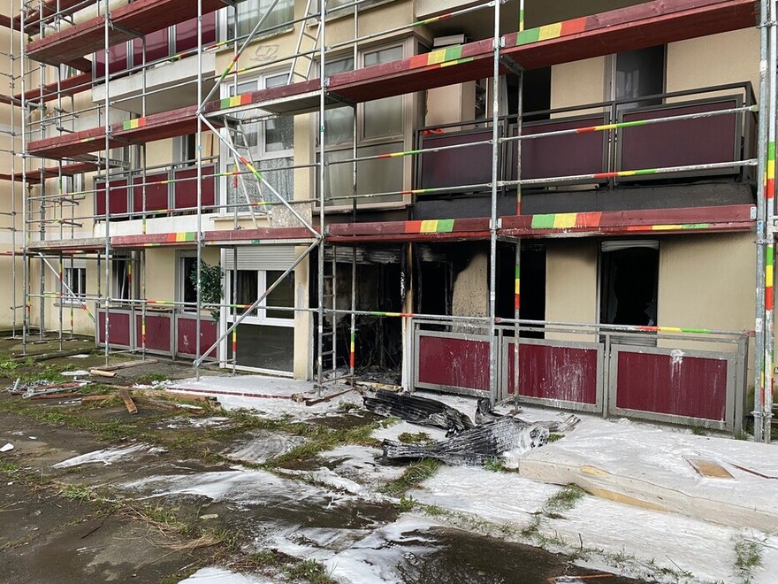 Brandwohnung nach abgeschlossener Brandbekämpfung