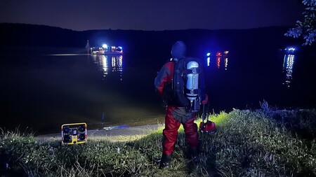 Taucher an der Einsatzstelle