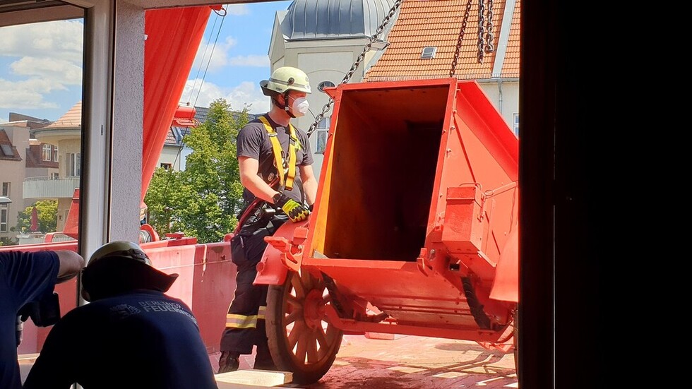 Vorbereitung für das Hineinschieben.