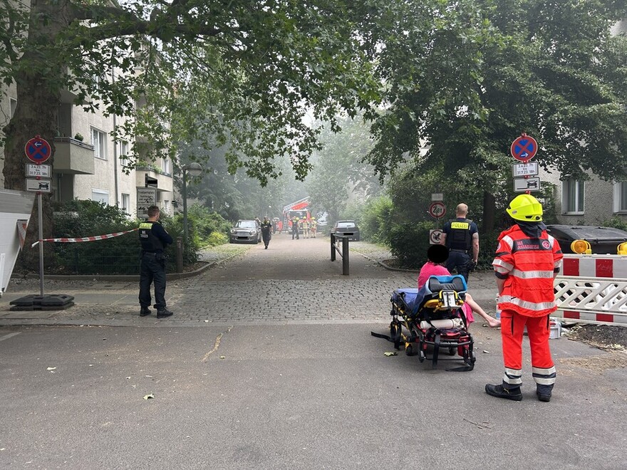 Blick in Richtung Rückseite der Einsatzstelle