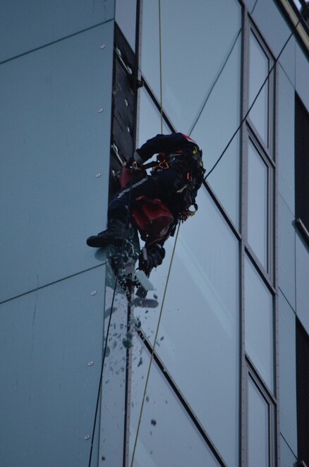 Arbeiten an der Fassade